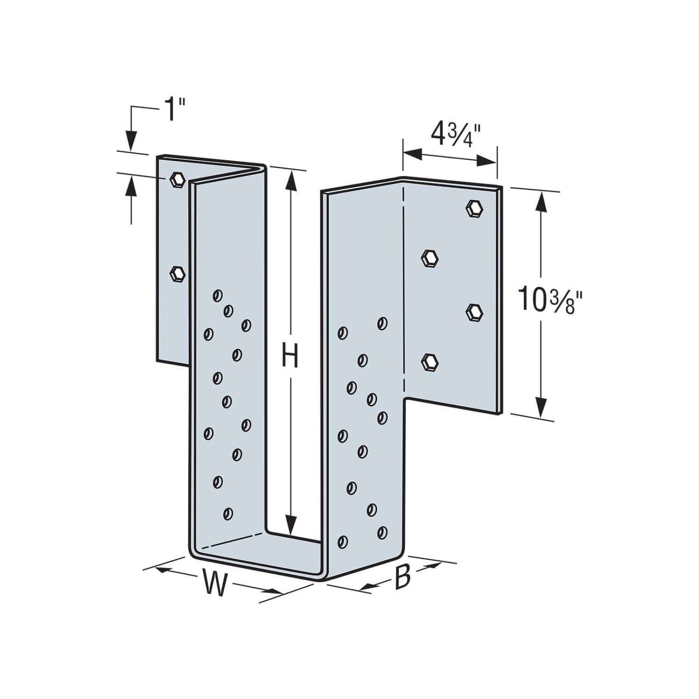 Simpson HGUM5.50X-SDS, Heavy Girder Face Mount Hanger for Concrete W/S ...