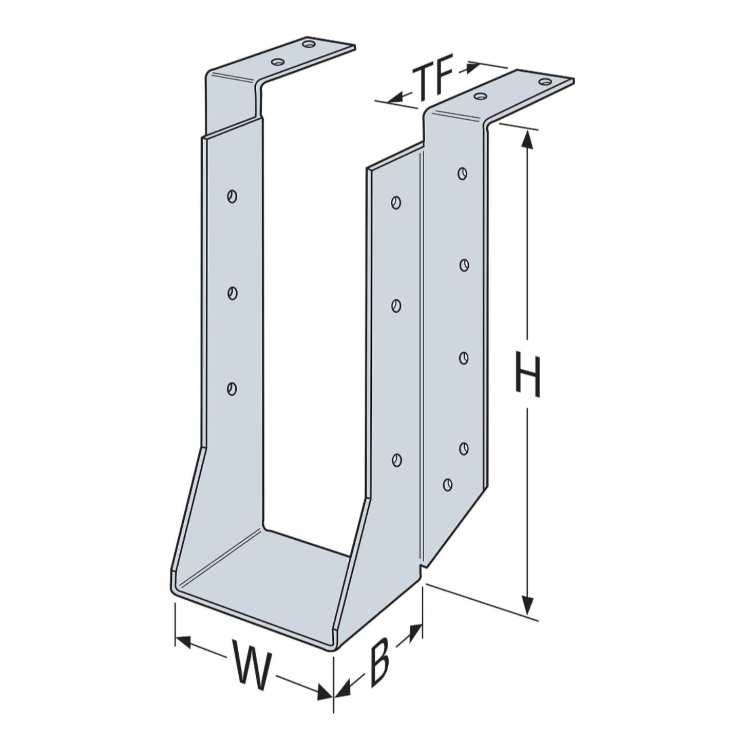 Simpson HU410TF 4x10 Top Flange Face Mount Hanger illustration