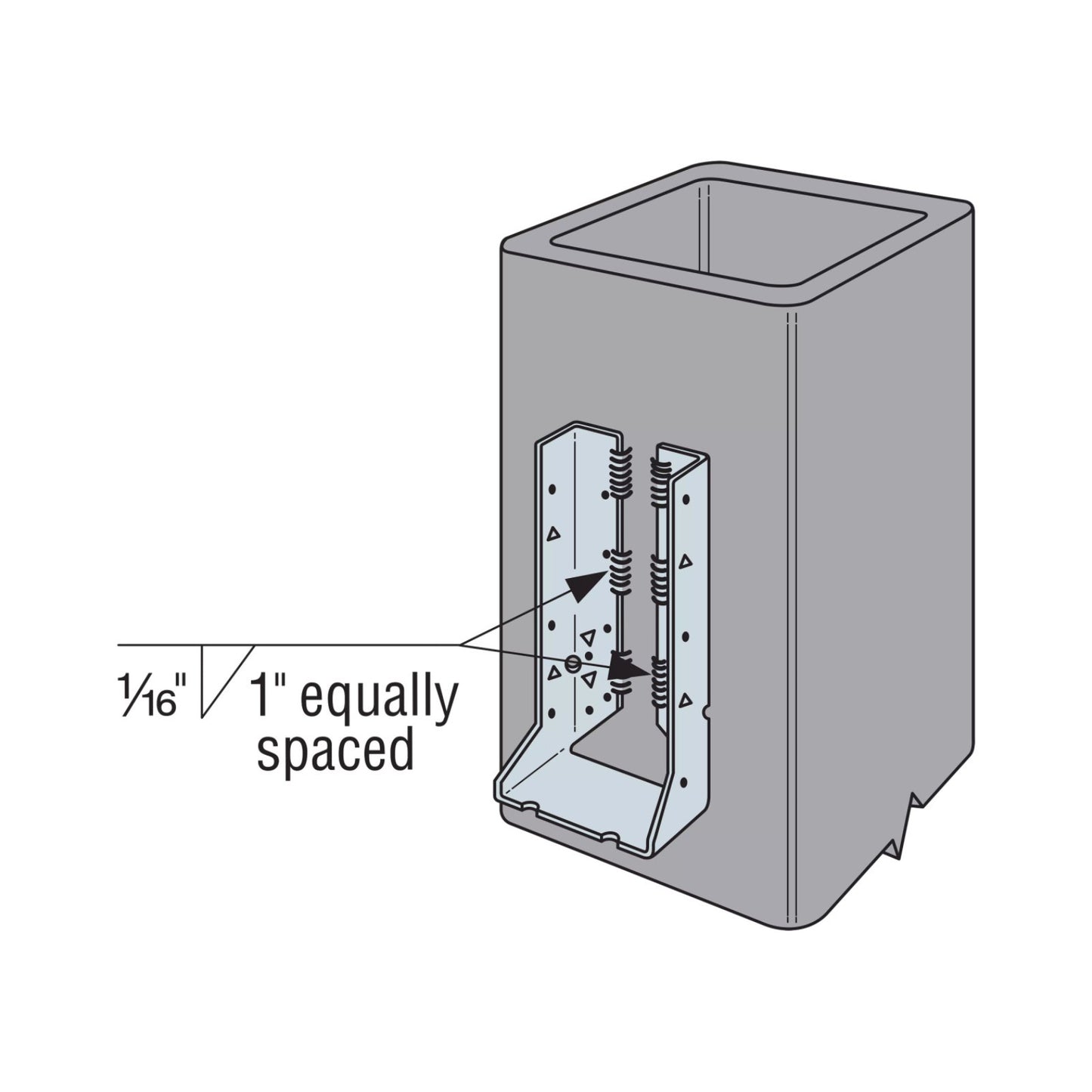 Simpson HUC410SS Heavy Top-Flange Hanger with Concealed Flanges - Stainless Steel