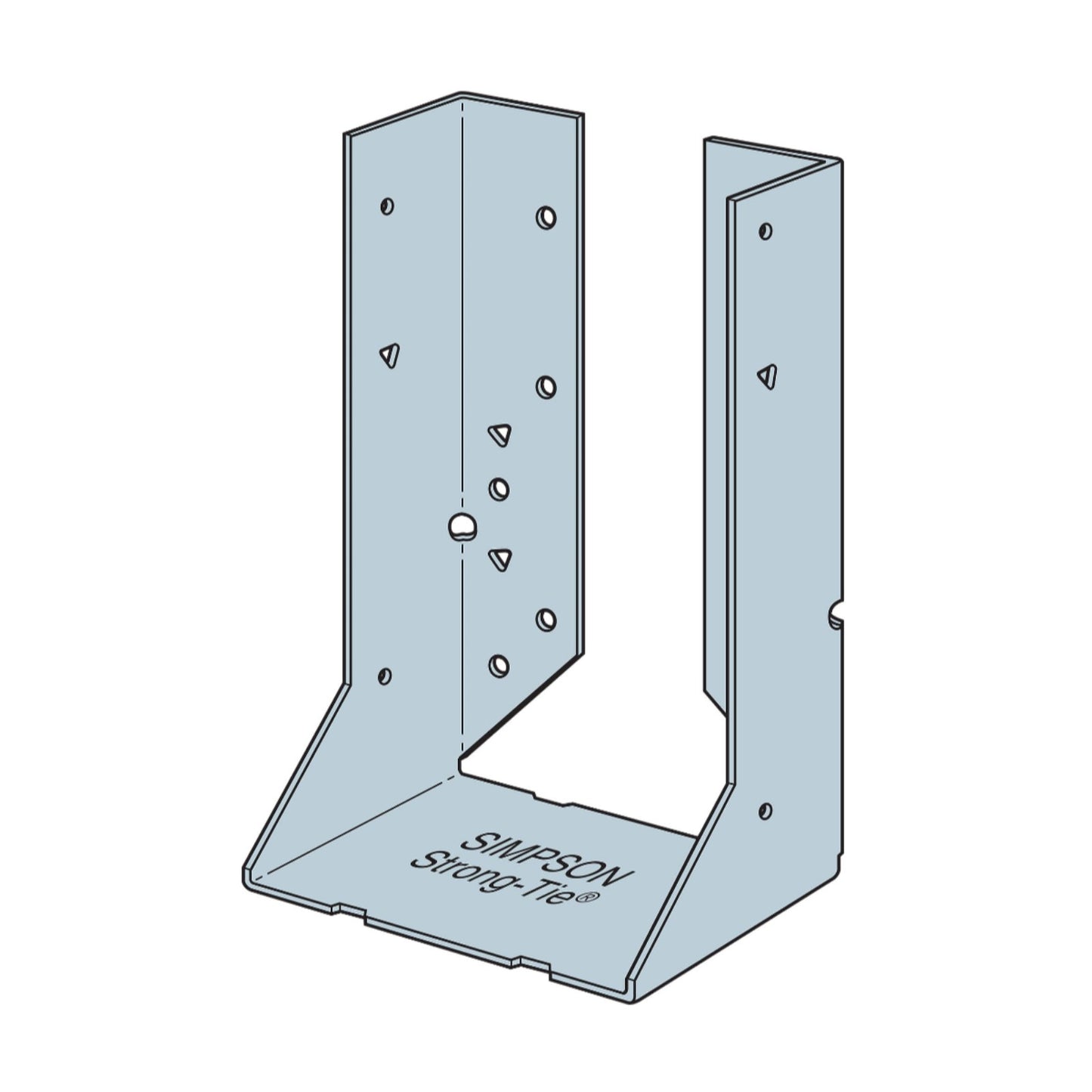 Simpson HUC48 4x8 Concealed Flange Heavy Face Mount Hanger - Zmax Finish