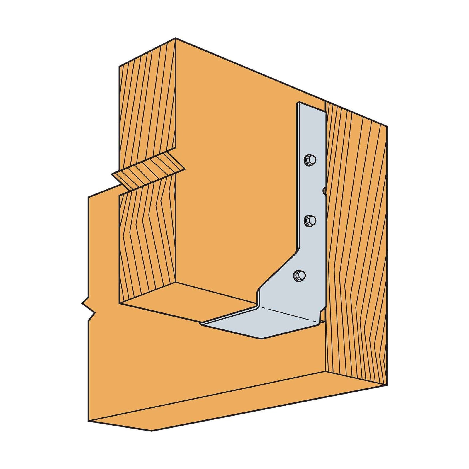 Simpson HUCQ Concealed Flange Heavy hanger typical installation