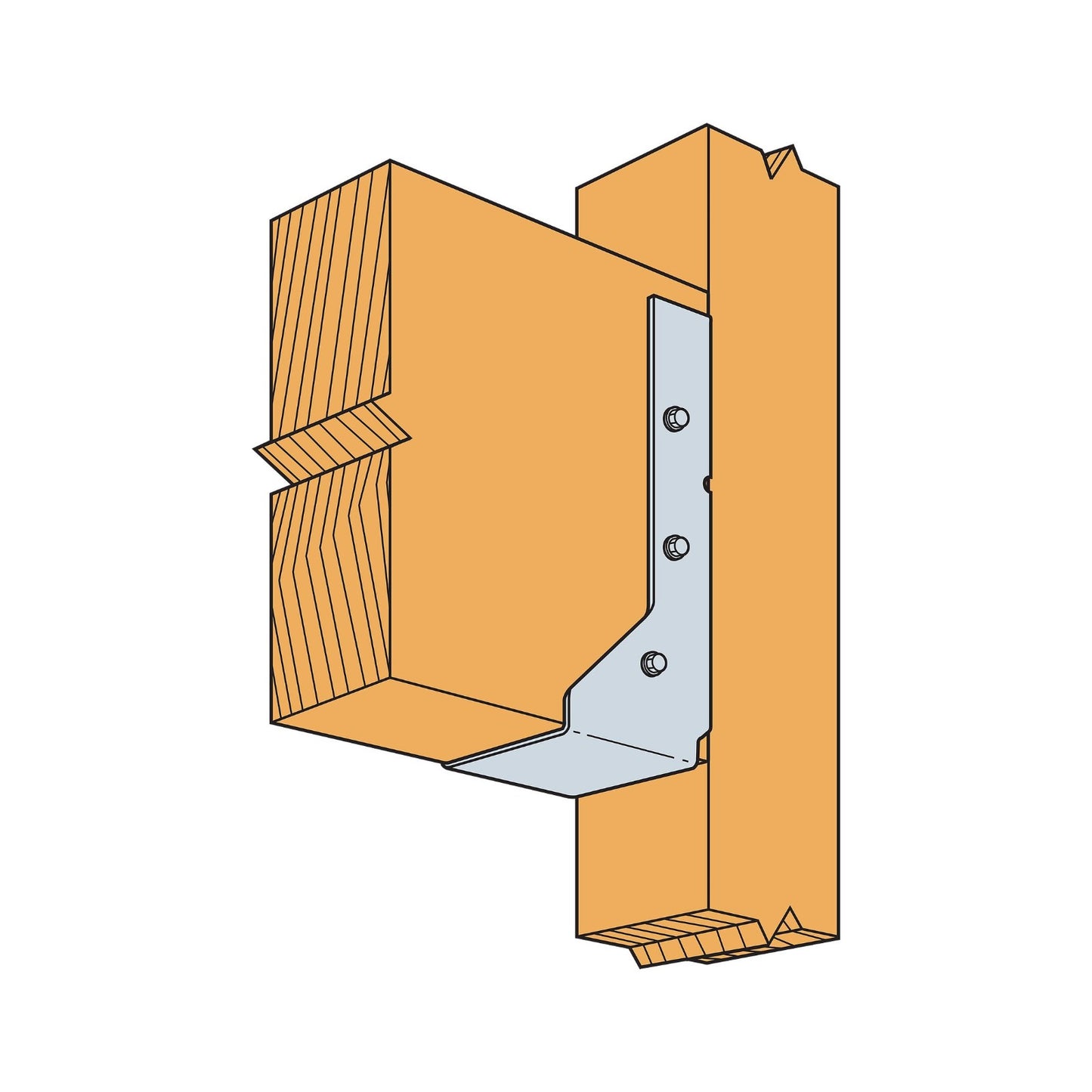 Simpson HUCQ Concealed Flange Heavy hanger post installation