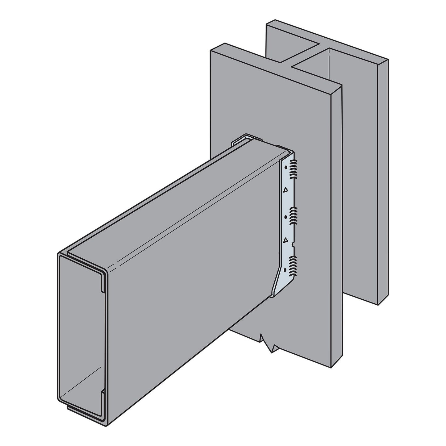 Simpson HUC26-2 Double Concealed Flange Heavy Face Mount Hanger steel installation