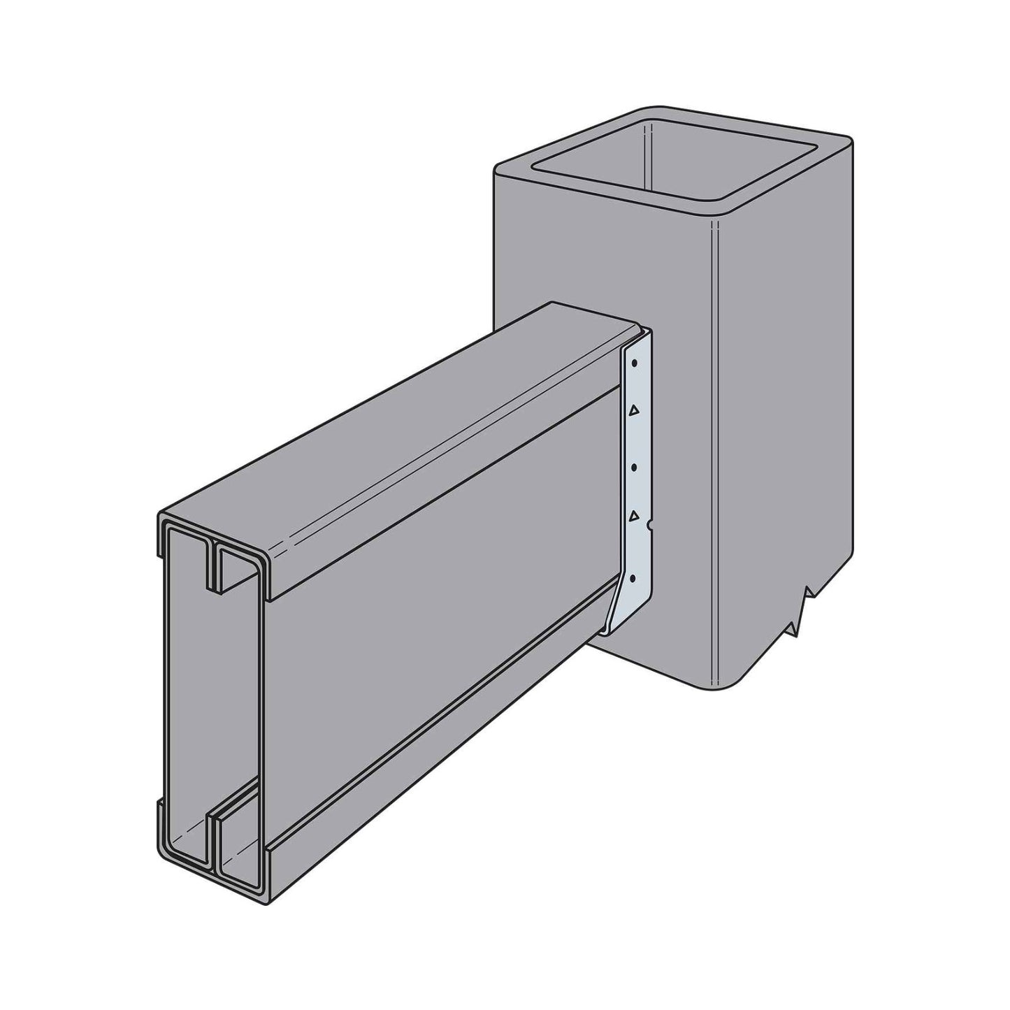 Simpson HUC26-2 Double Concealed Flange Heavy Face Mount Hanger steel installation