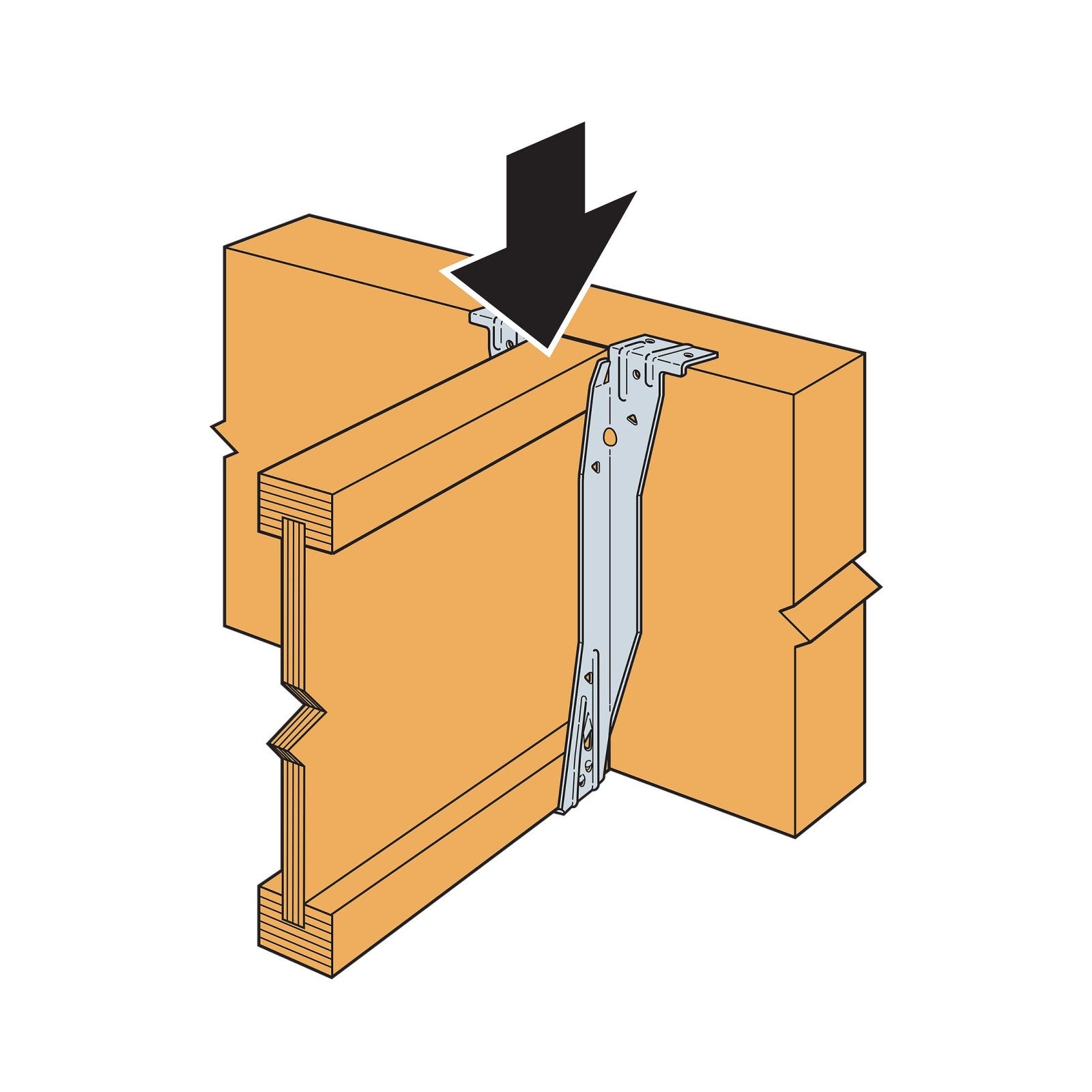 Simpson ITS2.37/9.5 Top Flange I-Joist Hanger - G90 Galvanized