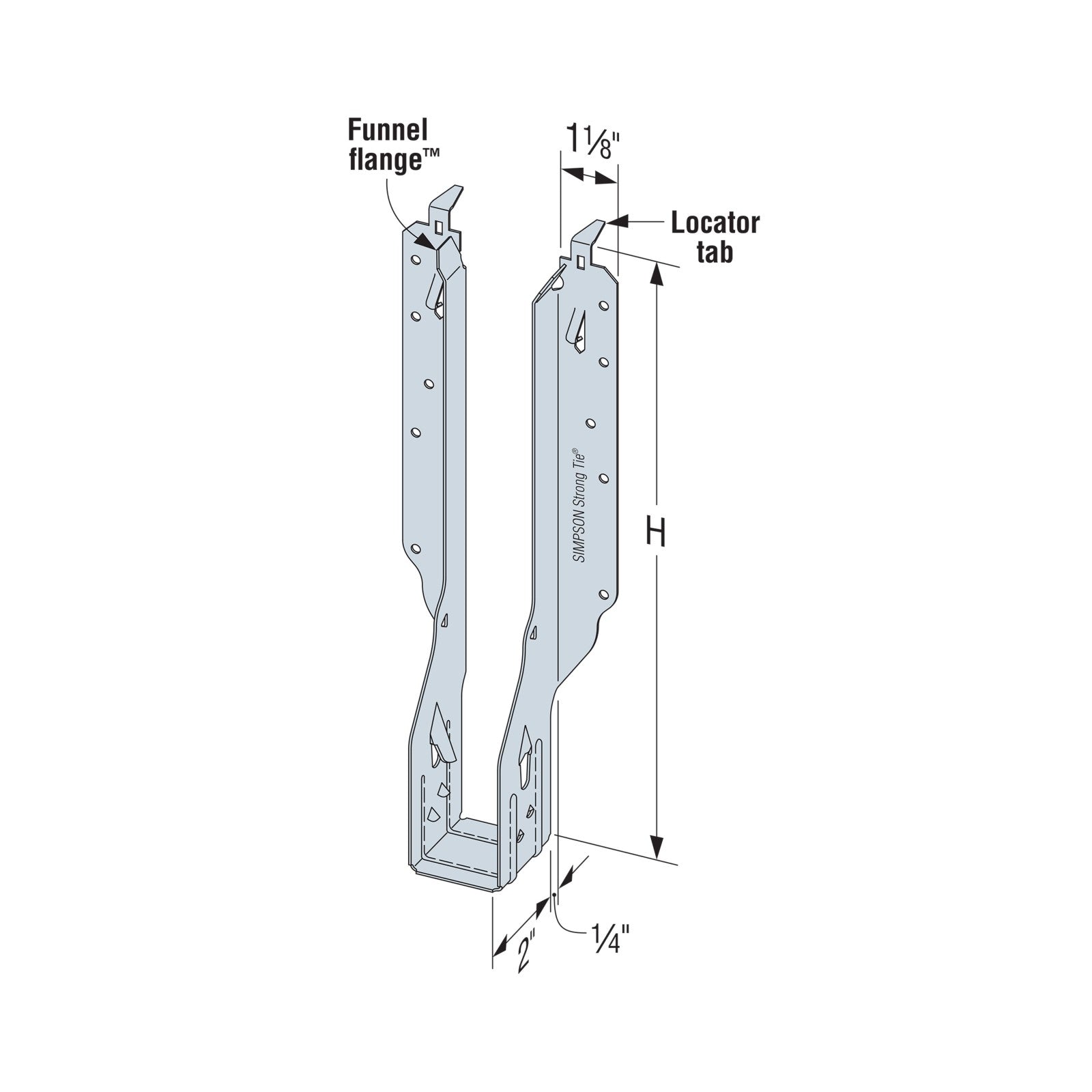 Simpson IUS2.06/16 Face Mount I-Joist Hanger - G90 Galvanized specifications