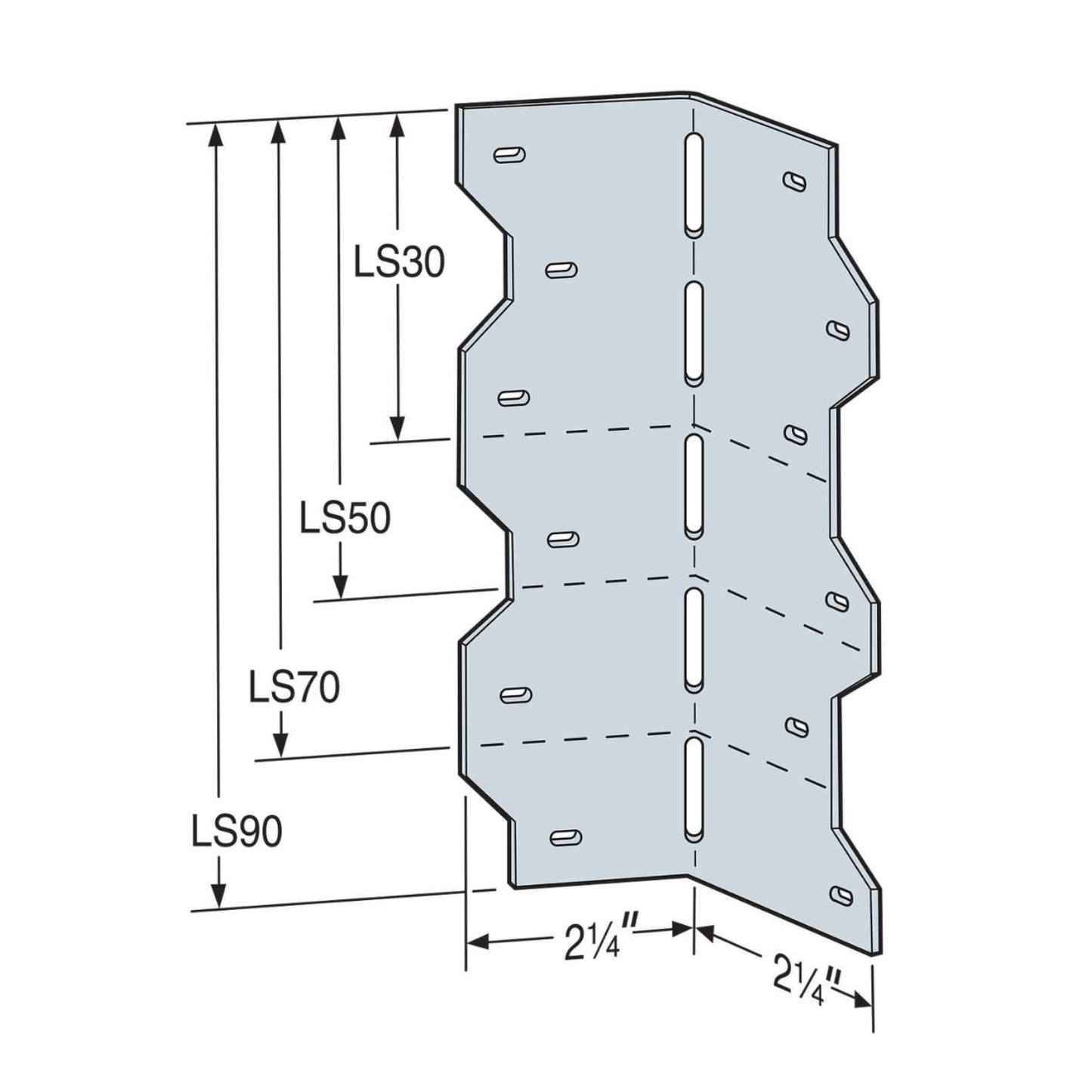 Simpson LS70 6-3/8" Reinforcing Angle - G90 Galvanized