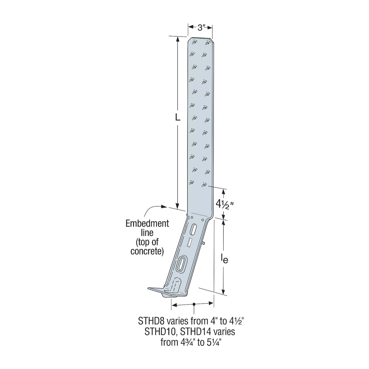 Simpson LSTHD8 18-5/8" Strap-Tie Holdown illustration