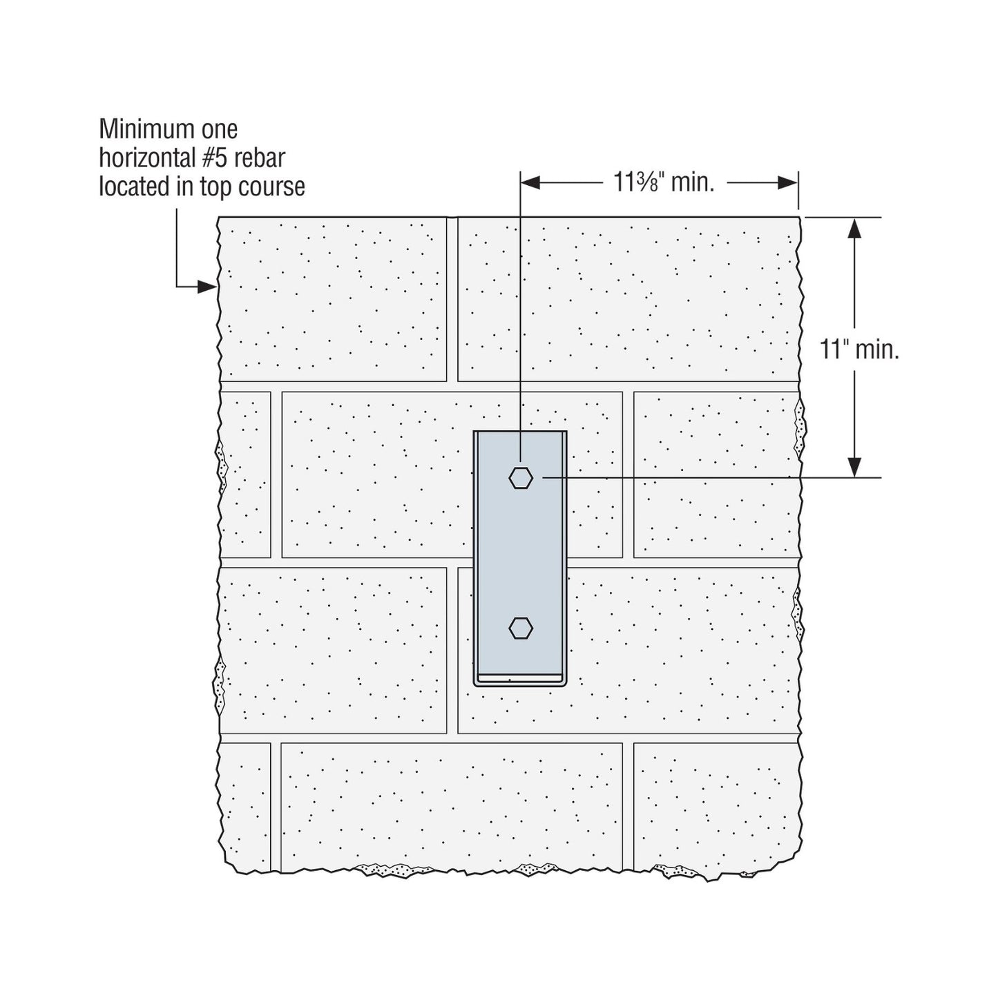 Simpson MBHU Masonry Beam Hanger installation