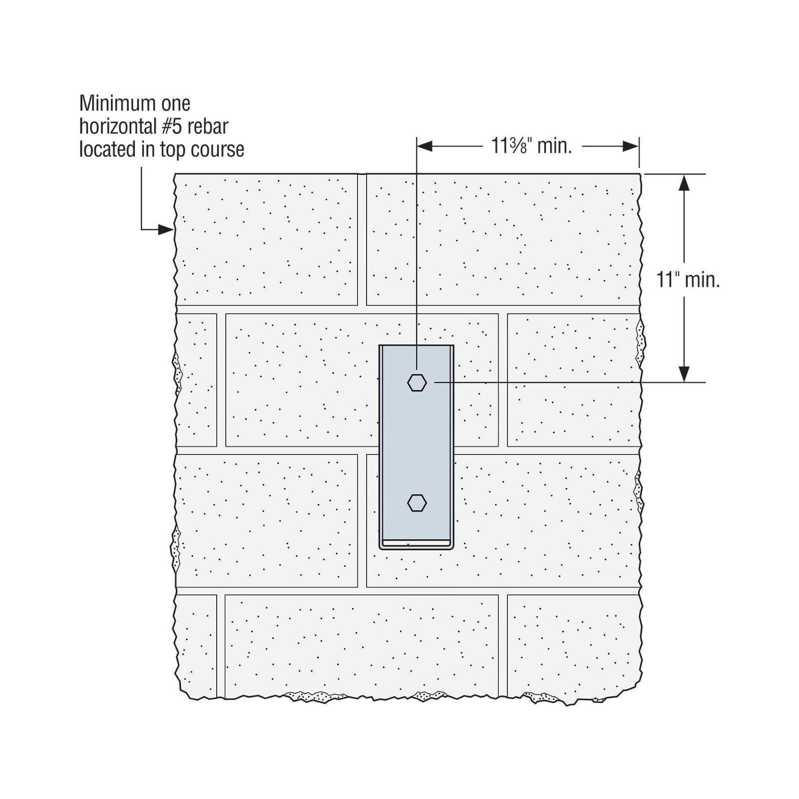 Simpson MBHU Masonry Beam Hanger installation