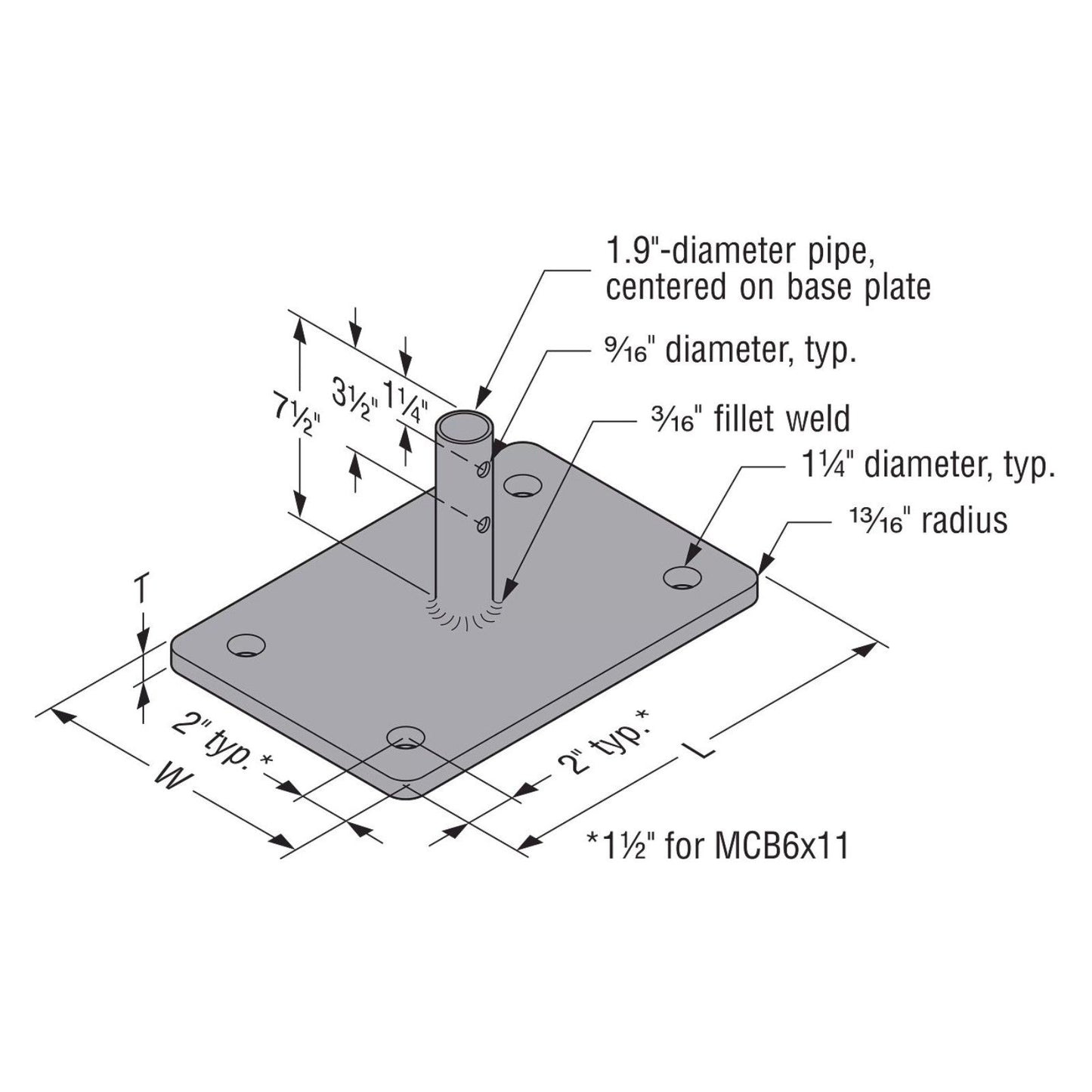 Simpson MCB Mass Timber Column Base Standoff