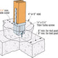 Simpson PPB44-6Z 4X4 Porch Post Base 6" Depth - Zmax Finish