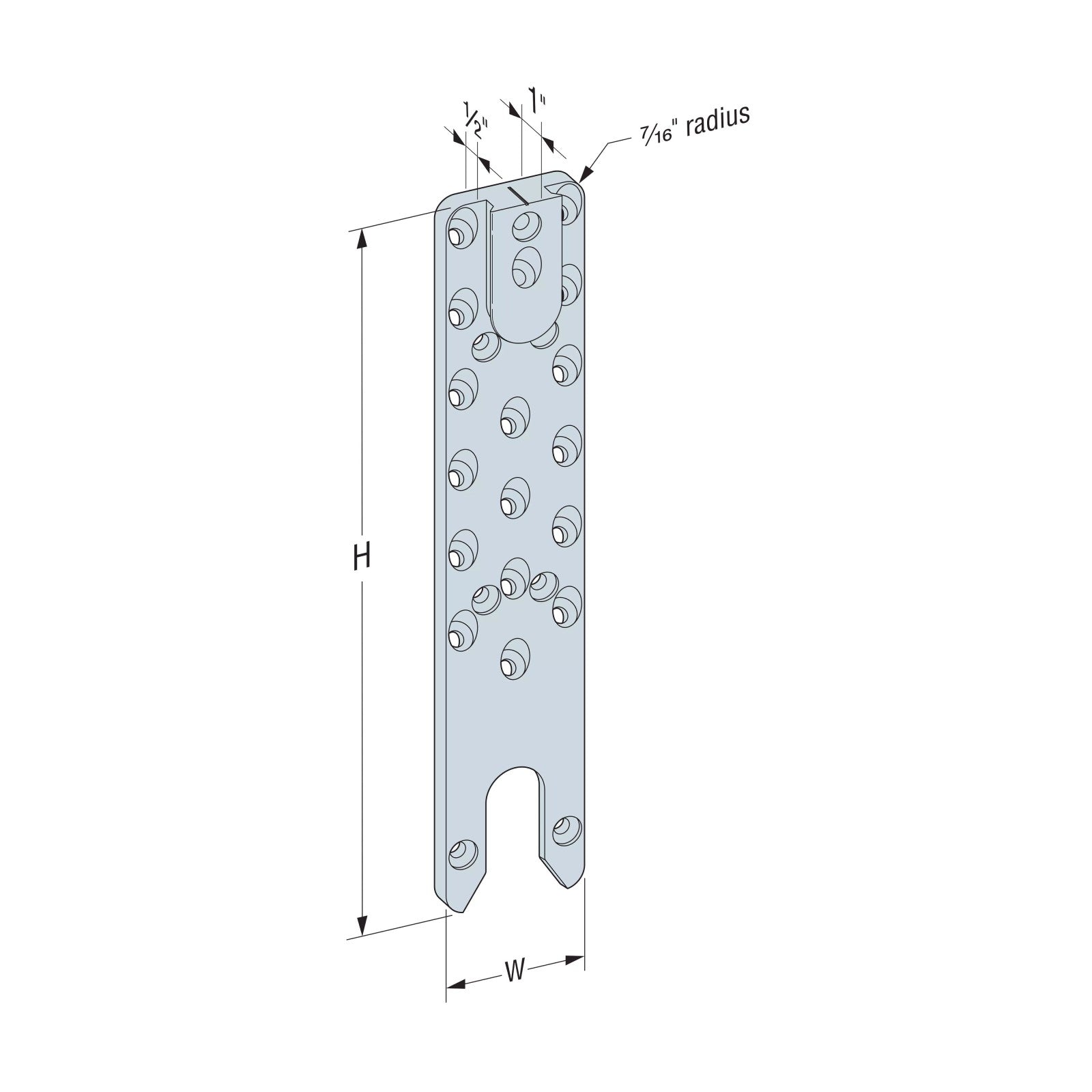 Simpson Strong-Tie 3" x 15 3/8" Electrogalvanized Concealed Beam Hanger (wood to wood)