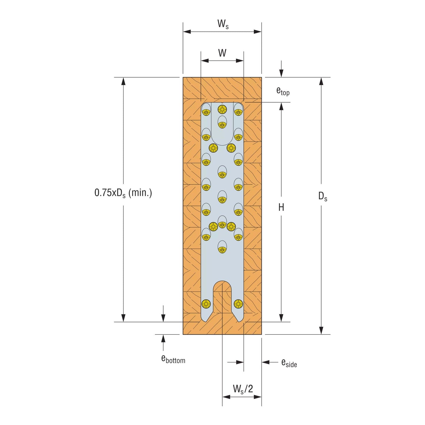 Simpson Strong-Tie 3" x 15 3/8" Electrogalvanized Concealed Beam Hanger (wood to wood)