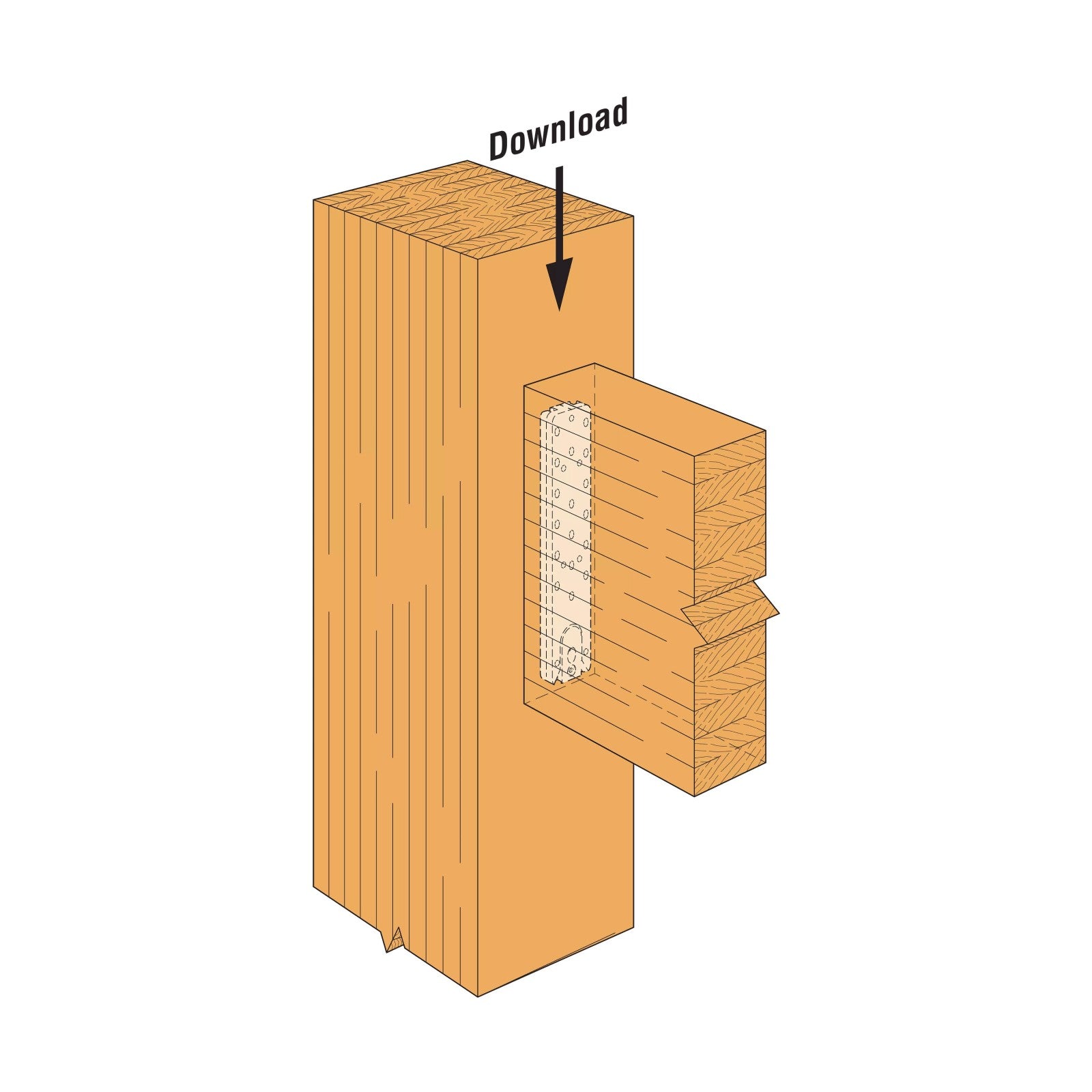 Simpson Strong-Tie 3" x 15 3/8" Electrogalvanized Concealed Beam Hanger (wood to wood)