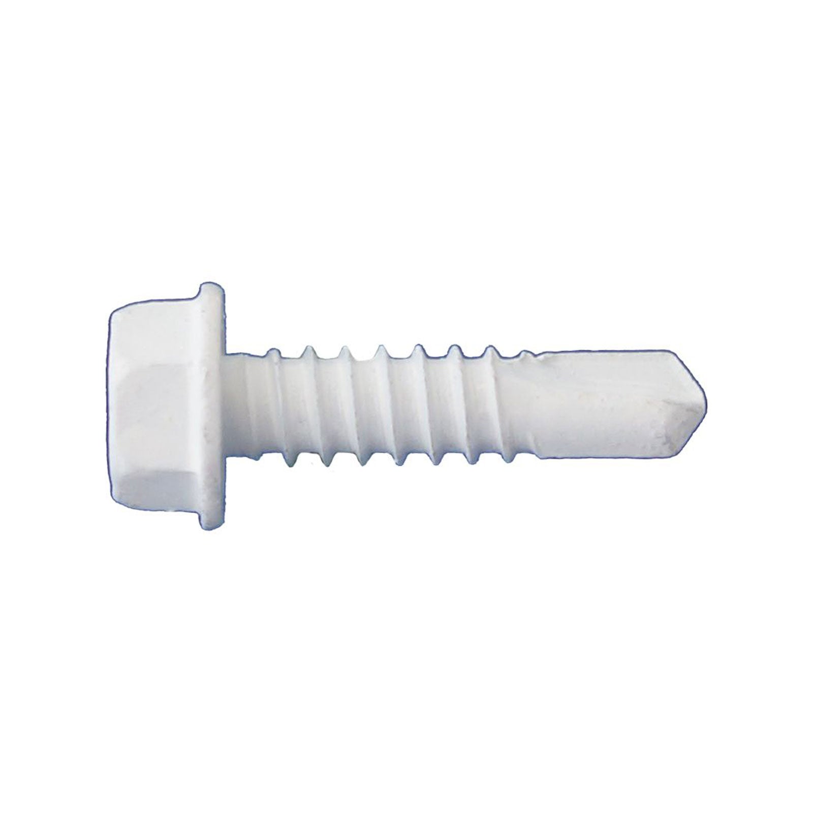 #14 x 3" Self-Drilling Metal Screw, Hex Head - White Dagger-Guard Coating