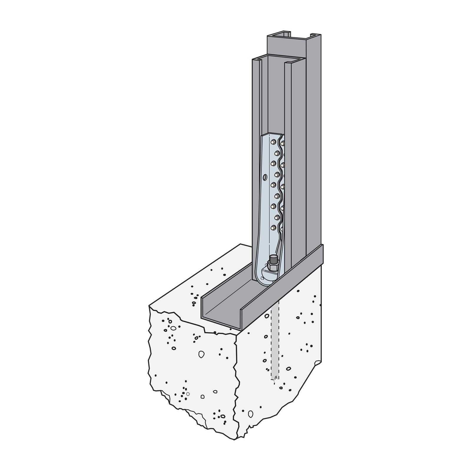 Simpson S/HDU Holdown standard installation