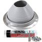 #6 Round Hi-Temp Silicone Metal Roof Boot w/Install Kit, Gray