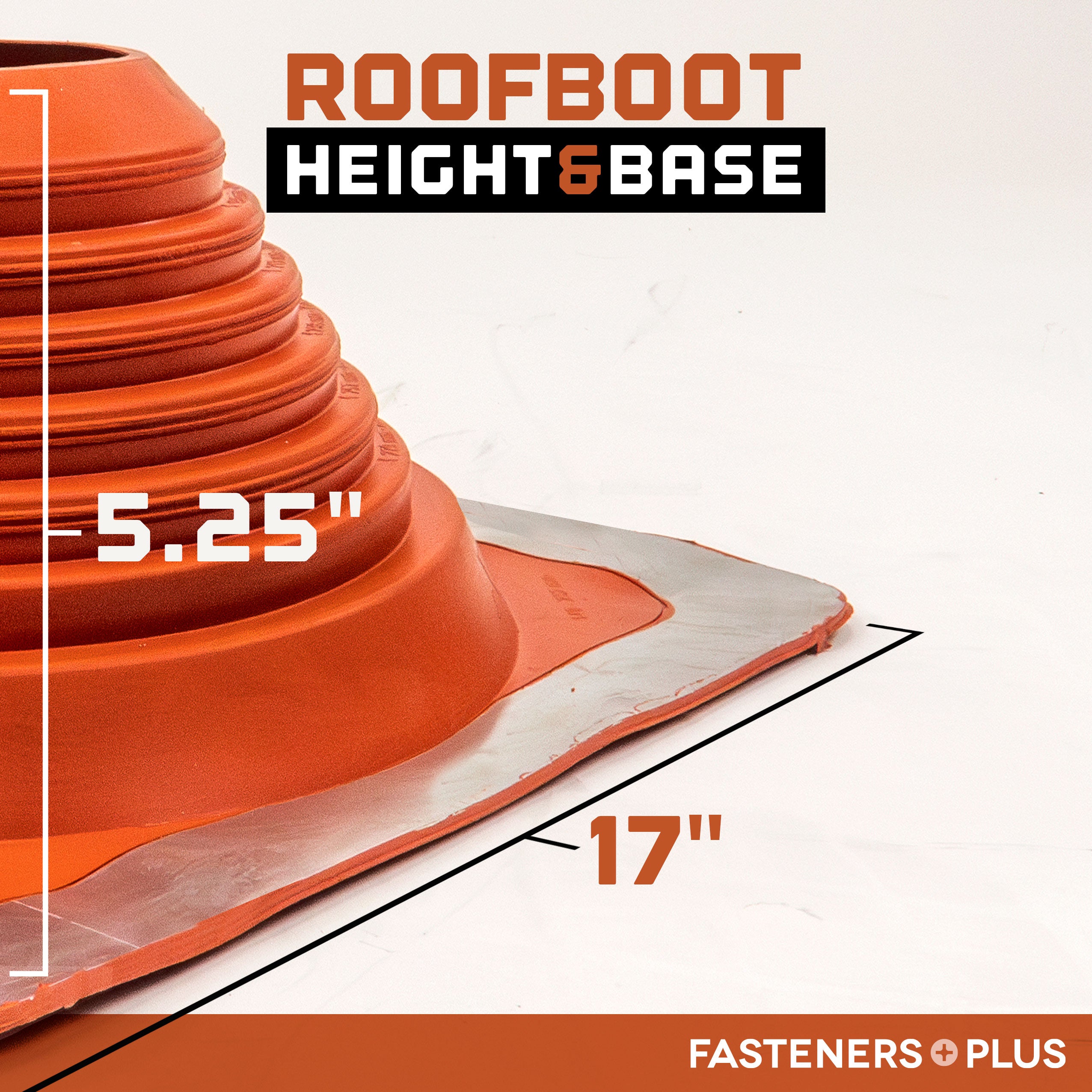 7 Square Hi-Temp Silicone Metal Roof Boot w/Install Kit, Red 