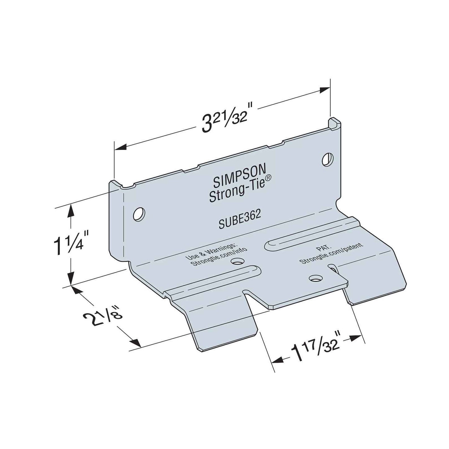 Simpson SUBE362-R100 3-5/8" End Bridging Clip