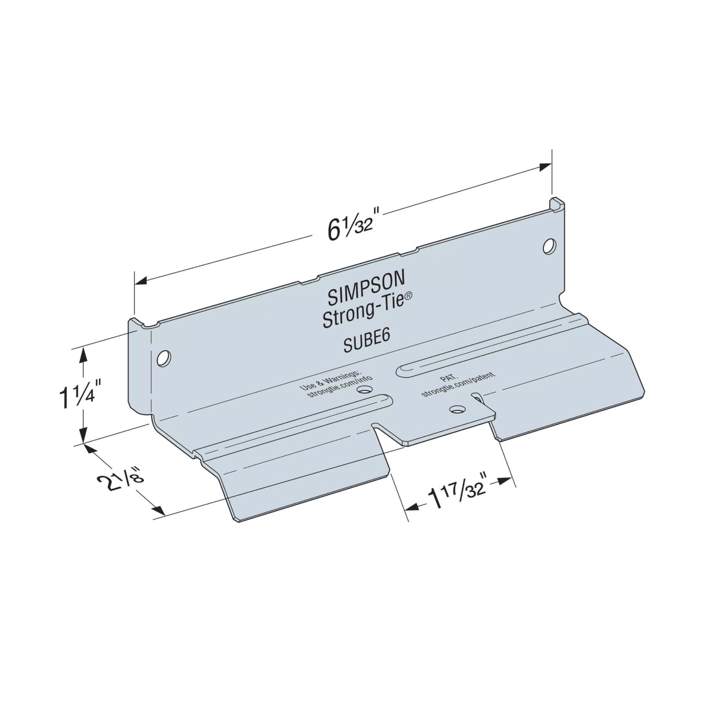 Simpson SUBE6-R50 6" End Bridging Clip