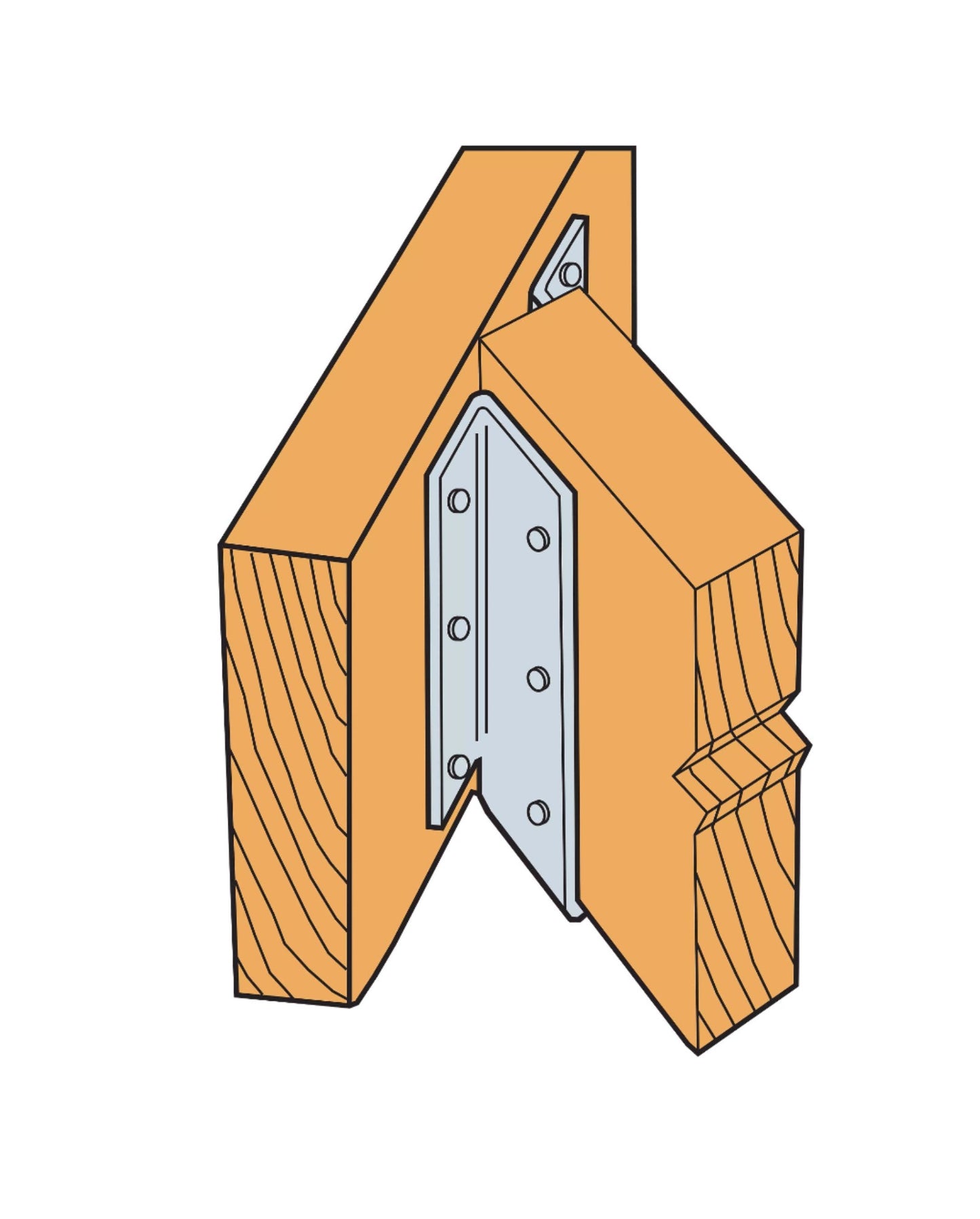 Simpson SUL26 Joist Hanger Skewed Left - Galvanized standard installation
