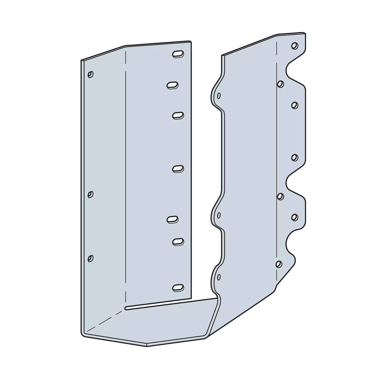 Simpson SULC414 Skewed U-Shaped Hanger Left, Concealed Flanges - G90 Galvanized