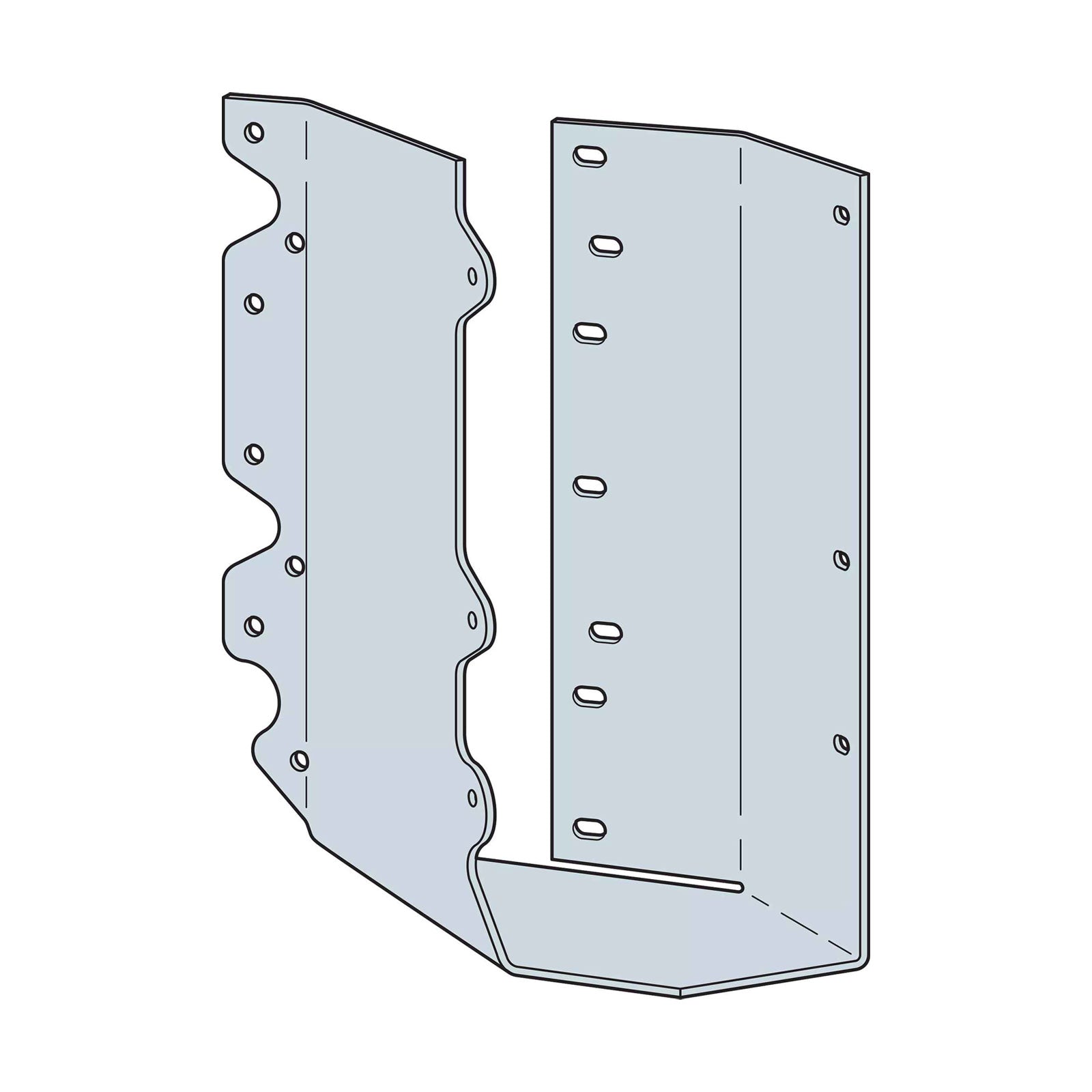 Simpson SURC46 Skewed U-Shaped Hanger Right, Concealed Flanges - G90 Galvanized