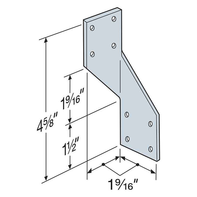 Simpson S/H3 Light Gauge Steel Hurricane Tie - G90 Galvanized, Pkg 2 - Specifications