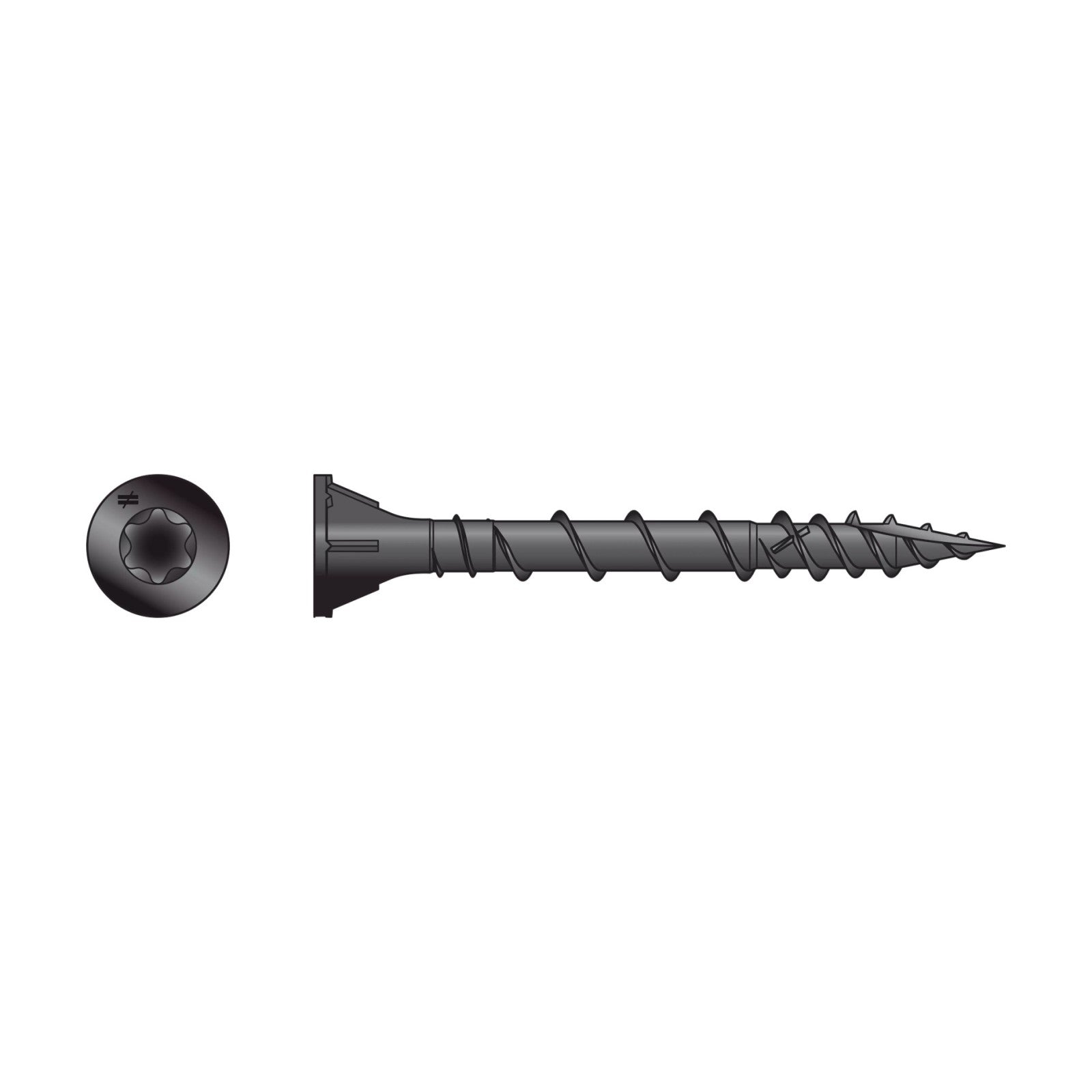 Simpson DSVBK158R160 #8 x 1-5/8" T25 DSV Wood Screw - Quik Guard Coating, Black, Pkg 160