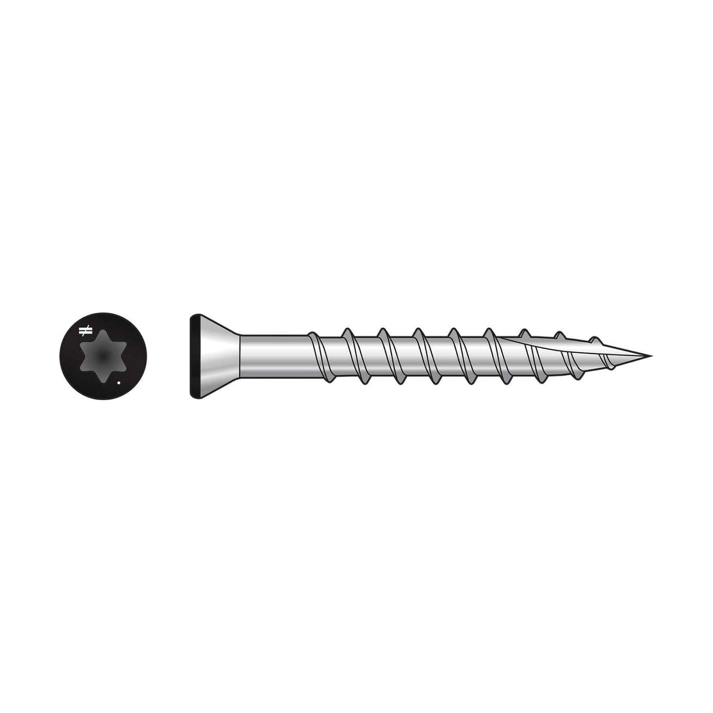 Simpson T07162FT70BK #7 x 1-5/8" Simpson T15 Trim-Head Screw - 316 Stainless Steel, Black - Pkg 70