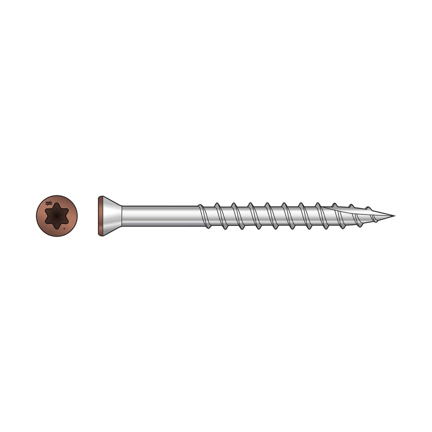 Simpson T07162FTPTN03 #7 1-5/8" T15 Trim-Head Screw - 316 Stainless Steel, Tan 03 - Pkg 350