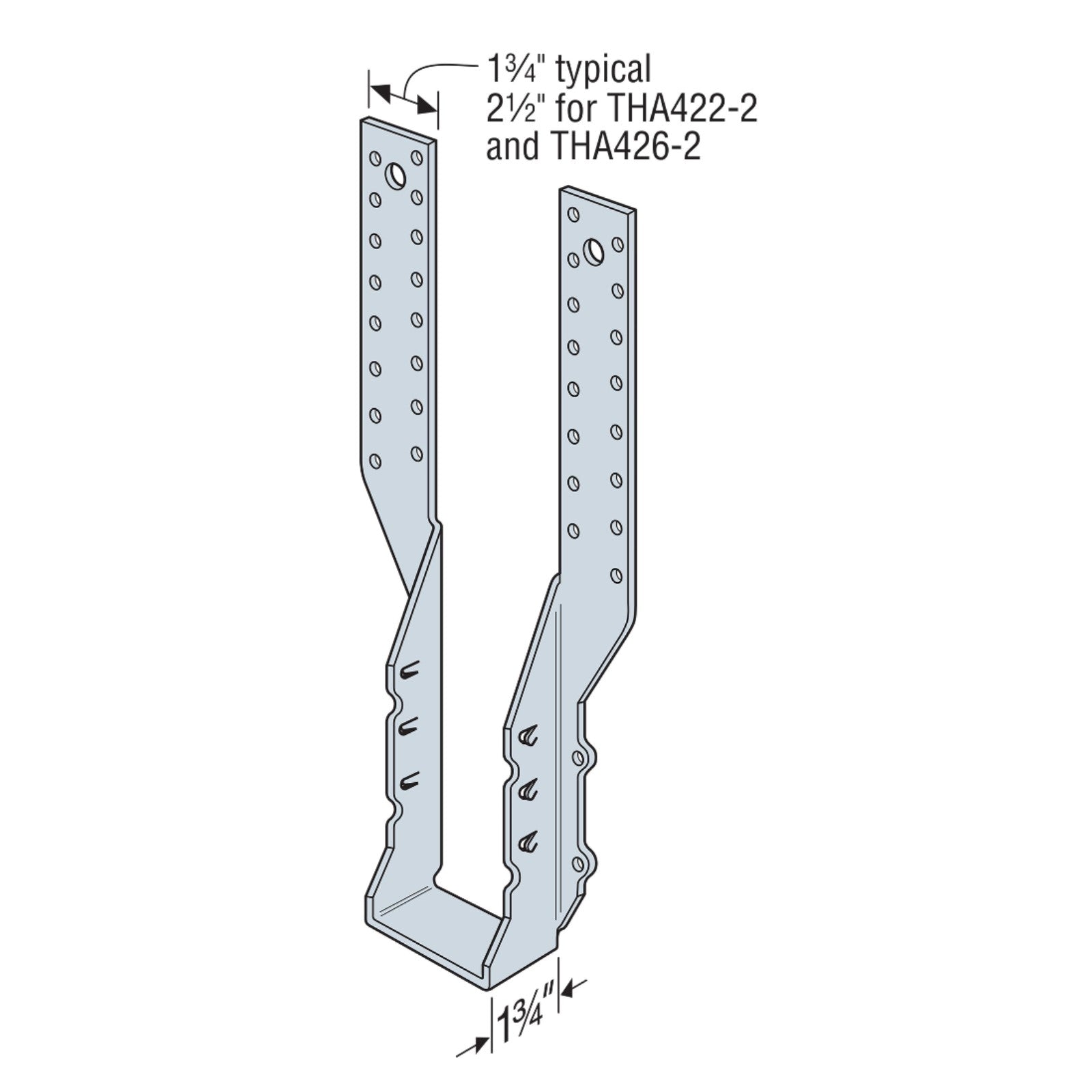 Simpson THA418 4x18 Adjustable Truss Hanger illustration