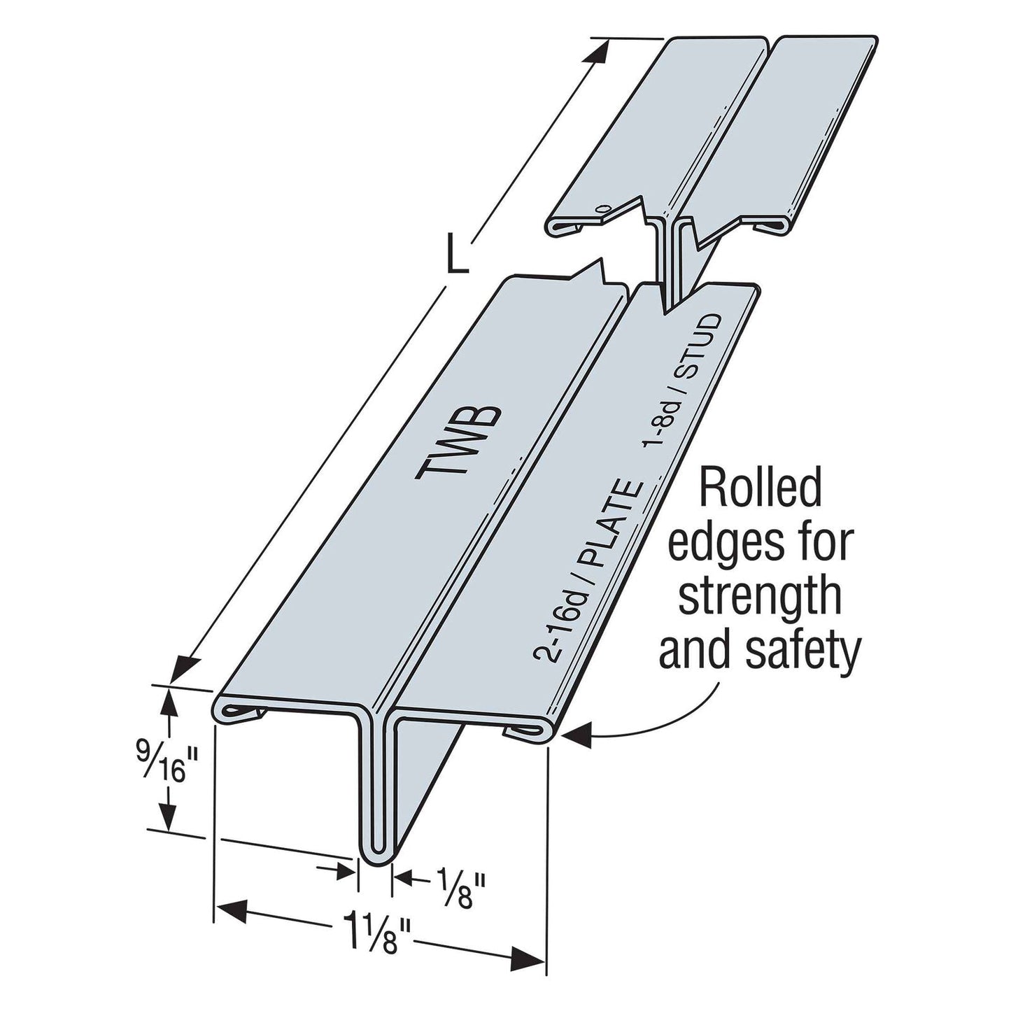 Simpson TWB12 T-Shaped Wall Bracing Illustration