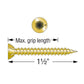 #8 X 1-1/2" Quik Drive WSF112TS Sheathing-to-CFS Collated Screw - Yellow Zinc