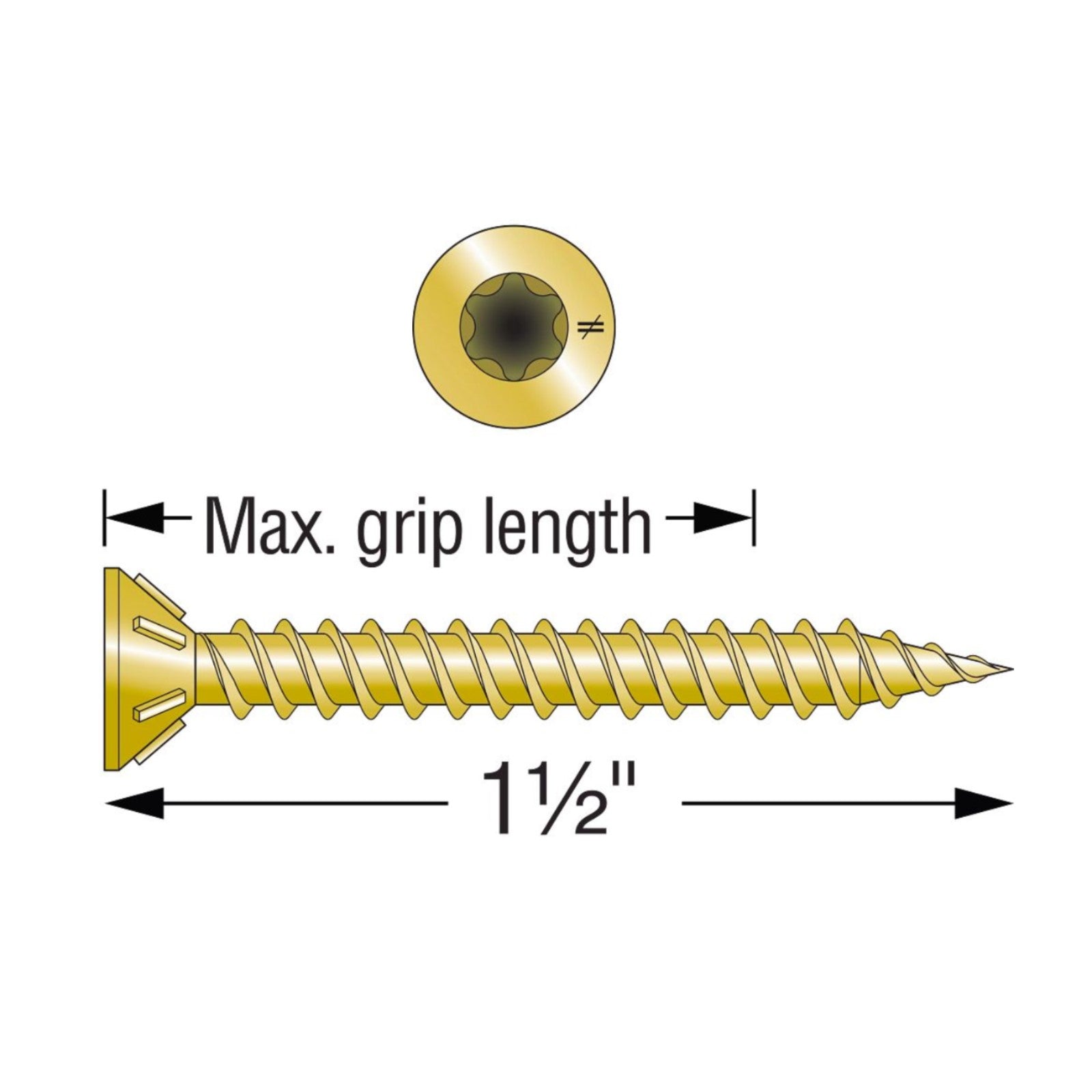 #8 X 1-1/2" Quik Drive WSF112TS Sheathing-to-CFS Collated Screw - Yellow Zinc