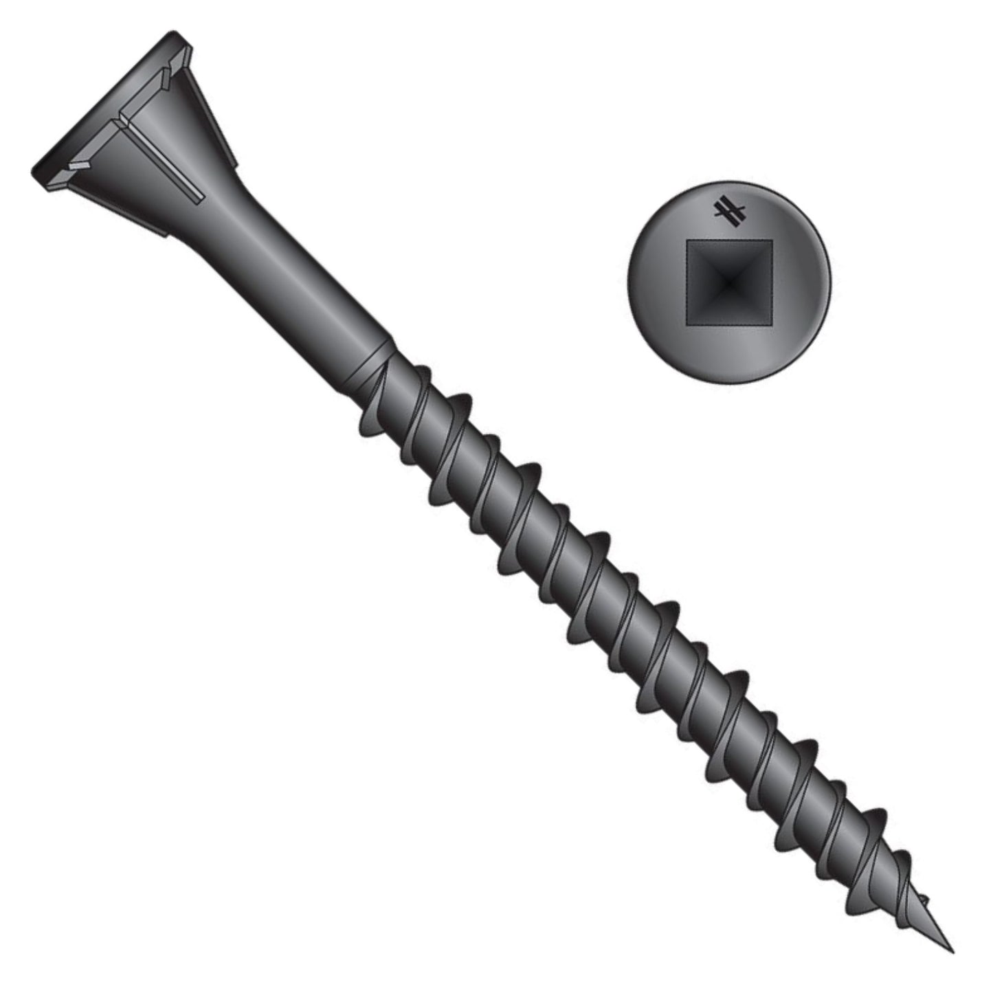 #7 x 1-3/4" Quik Drive WSHL Subfloor Screw, Black Phosphate, Pkg 2000