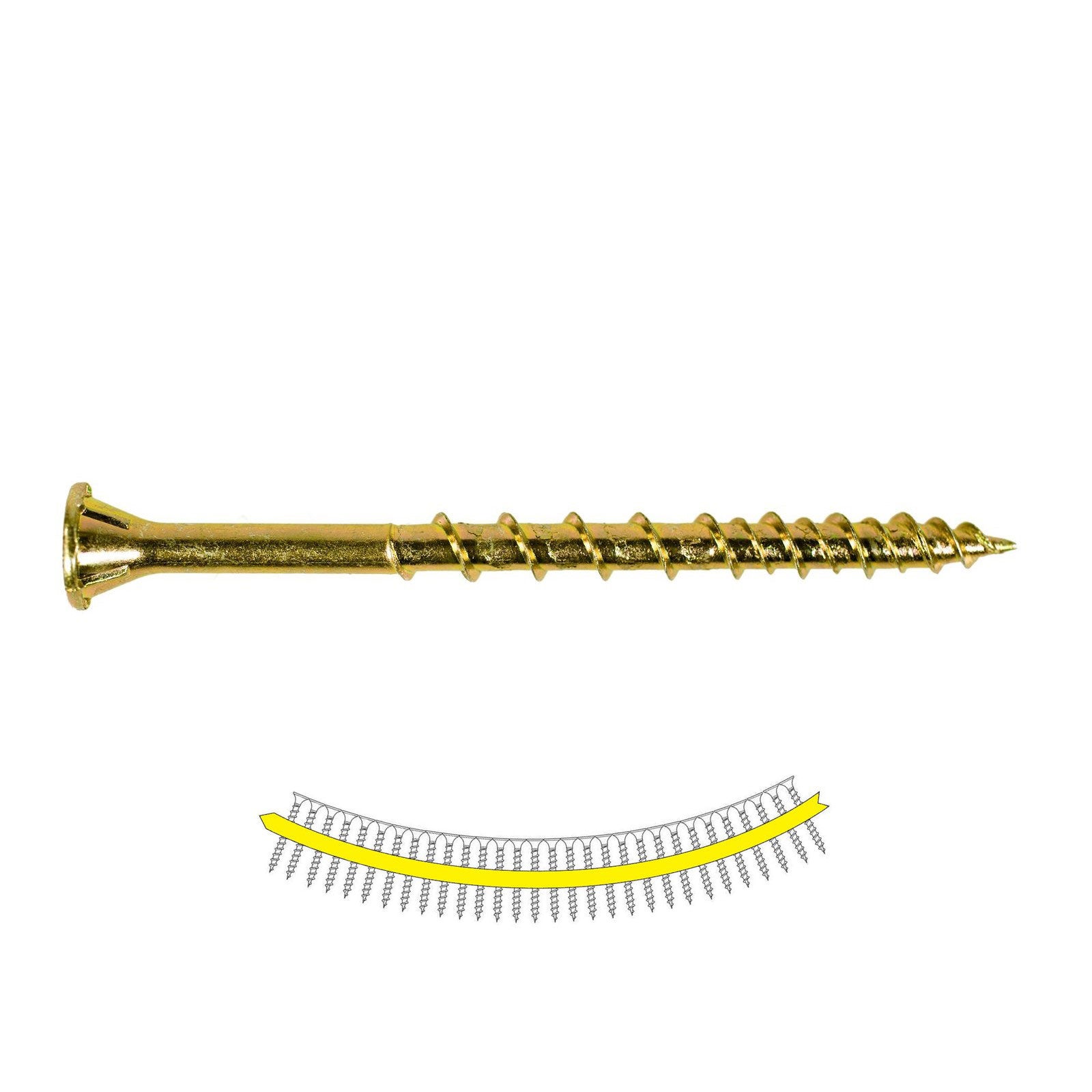 #9 x 2-1/2" Quik Drive WSV Subfloor Screw, Yellow Zinc, Pkg 750