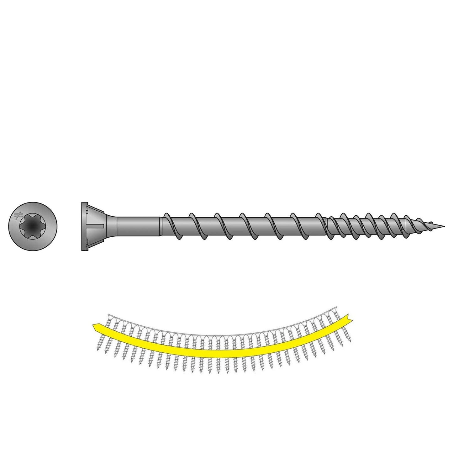 #9 x 2-1/2" Quik Drive WSV Subfloor Screw, Quik Guard Coating, Pkg 1500