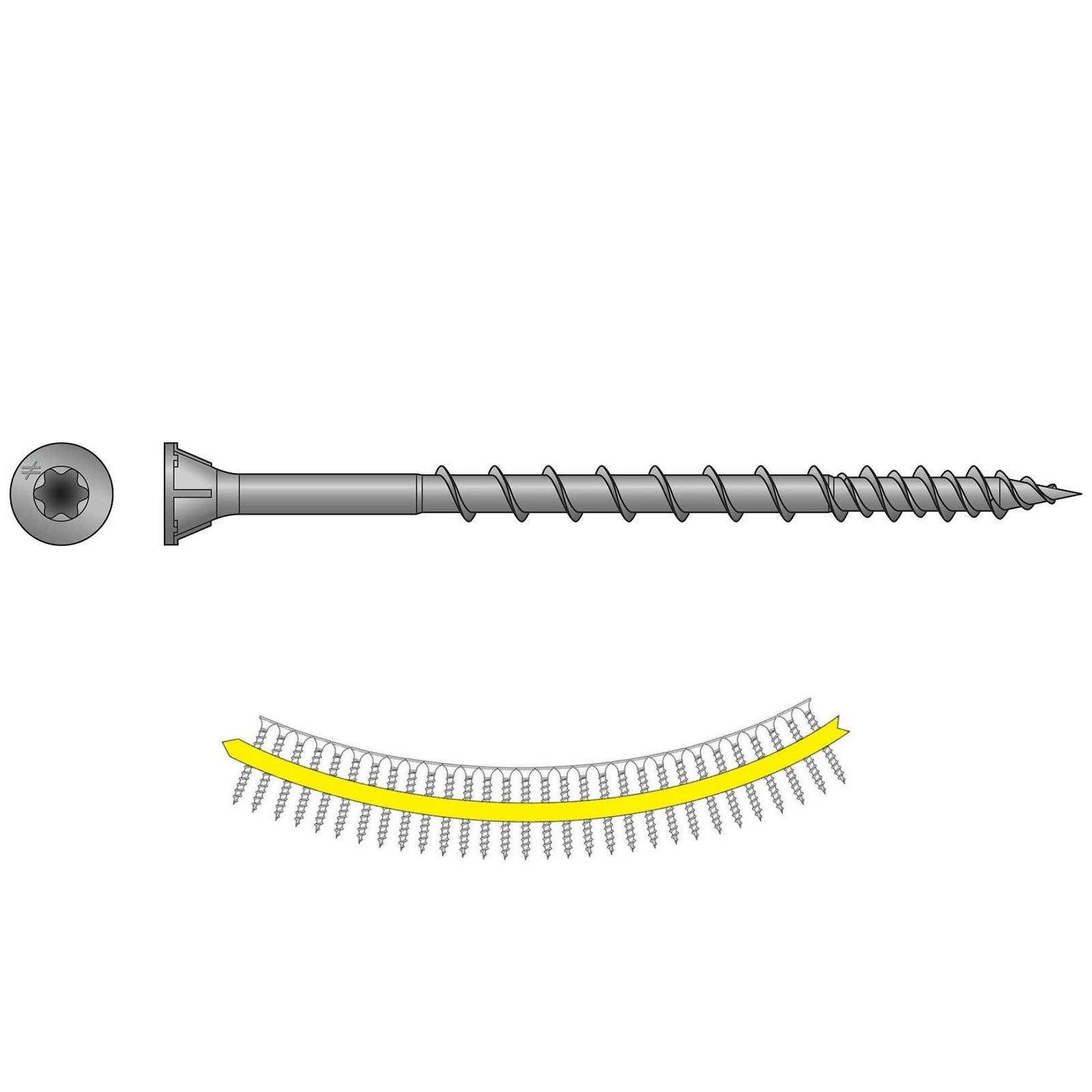 #9 x 3" Quik Drive WSV Subfloor Screw, Quik Guard Coating, Pkg 1000