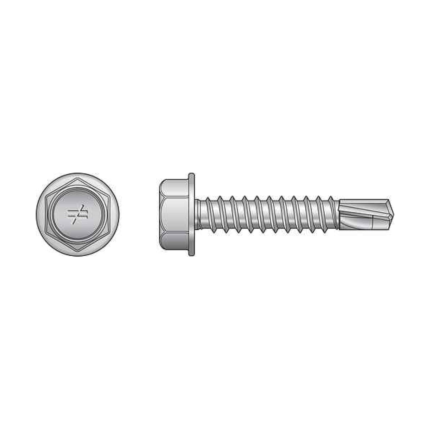 Simpson XU34B1016-5K #10 x 3/4" Strong-Drive Self-Drilling Screw - Clear Zinc Coating - Pkg 5,000 illustration