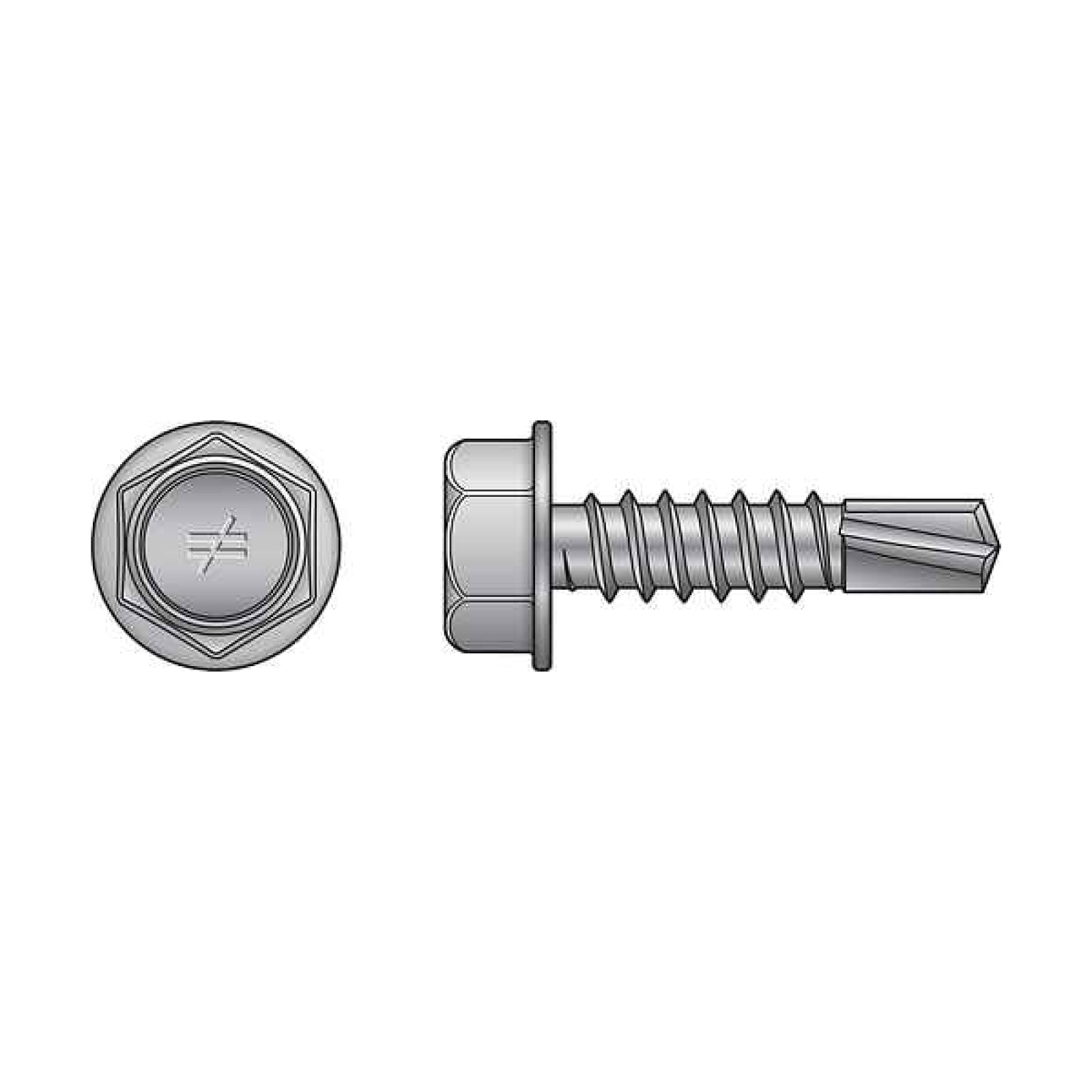 Simpson XU34B1016-5K #10 x 3/4" Strong-Drive Self-Drilling Screw - Clear Zinc Coating - Pkg 5,000 illustrated