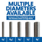 Conquest 316 Stainless Steel Carriage Bolts and Nuts are Available in 5 Diameters: 1/4", 5/16", 3/8", 1/2", and 5/8"