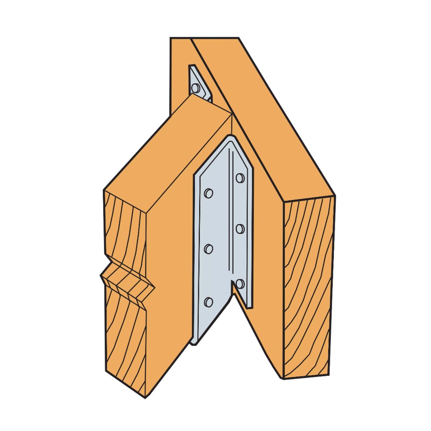 Simpson Strong-Tie SUR26 45 Degree Joist Hanger Skewed Right installation