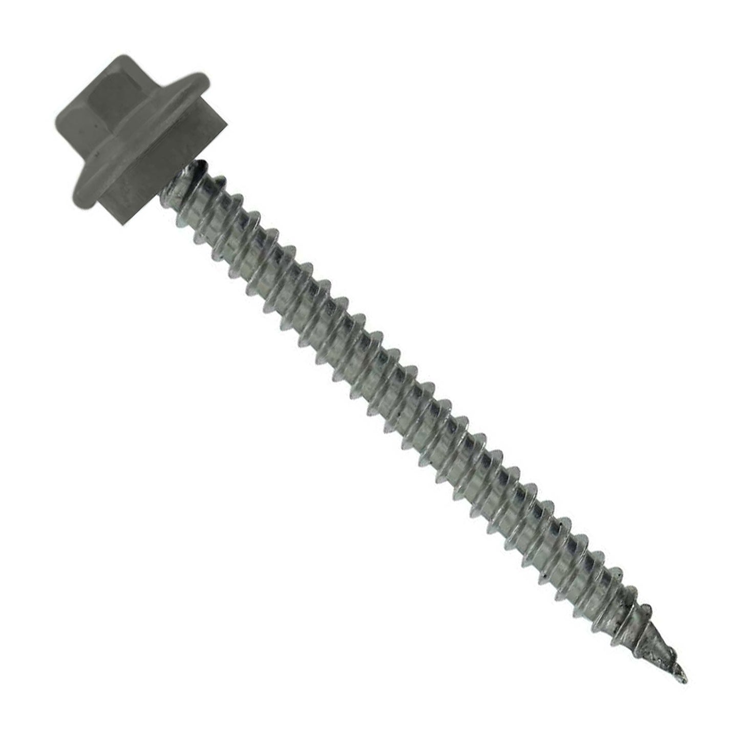 #10 x 2" SS Woodbinder Metal Roofing Screw - Burnished Slate, Pkg 250