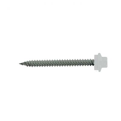 #10 x 2" SS Woodbinder Metal Roofing Screw - Polar White, Pkg 250