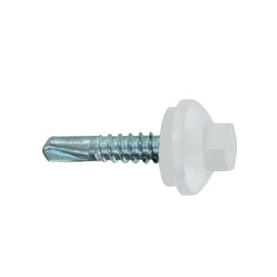 #12 x 1" ZXL Steelbinder Metal Roofing Screw - Polar White, Pkg 250