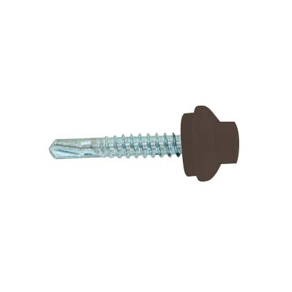 #12 x 1-1/4 ZXL Steelbinder Metal Roofing Screw Koko Brown, Pkg 250