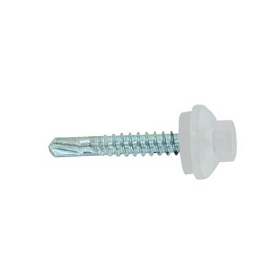 #12 x 1-1/4" ZXL Steelbinder Metal Roofing Screw - Polar White, Pkg 250