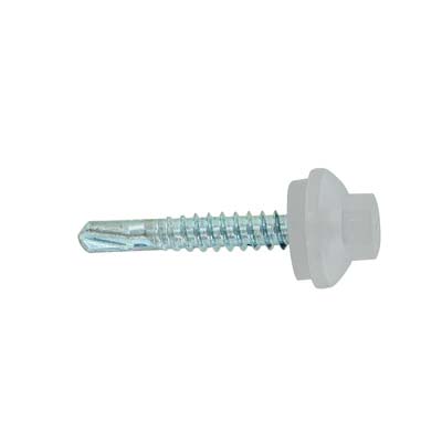 #12 x 1-1/4" ZXL Steelbinder Self-Drilling Metal Roofing Screw - Alamo White, Pkg 250